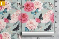 Pink flowers nature modern design wallpaper.