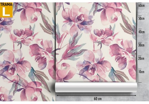 Carta da Parati fiori rosa natura design moderno. 2