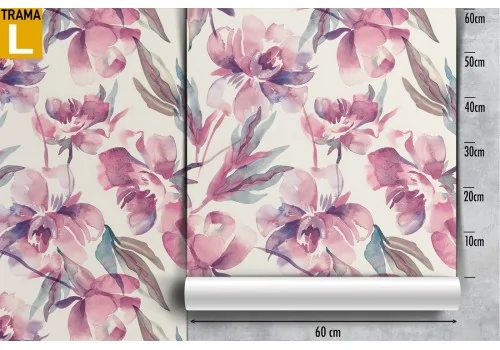 Carta da Parati fiori rosa natura design moderno. 2