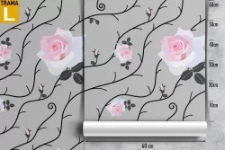 Pink flowers nature modern design wallpaper.