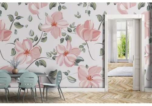 Pink flowers nature design modern wallpaper.263