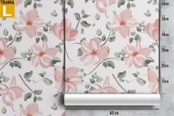 Carta da Parati fiori rosa natura design moderno.