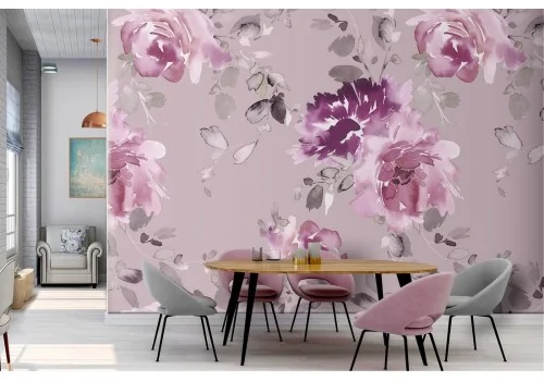 Pink flowers nature modern pattern wallpaper.267