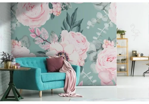 Pink flowers nature modern pattern wallpaper.268