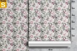 Carta da Parati Design e Stili Flora e Fauna Natura Moderna Fiori Righe e Onde