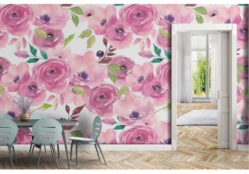 Carta da Parati fiori rosa natura moderna pattern.