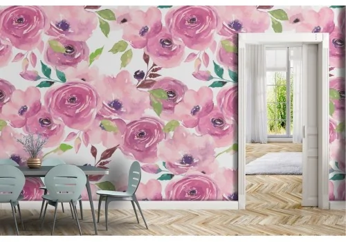 Carta da Parati fiori rosa natura moderna pattern.