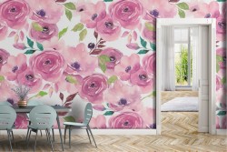 Carta da Parati fiori rosa natura moderna pattern.