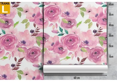 Modern nature pattern pink flowers wallpaper. 2