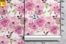 Carta da Parati fiori rosa natura moderna pattern.