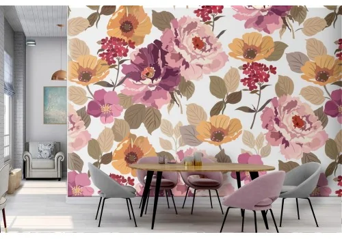 Modern nature pink flowers wallpaper.271