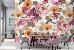 Carta da Parati fiori rosa natura moderna.