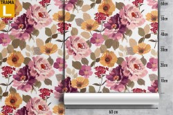 Carta da Parati fiori rosa natura moderna.