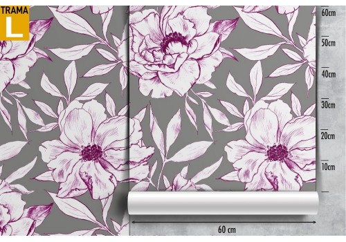 Modern nature pink flowers wallpaper. 2