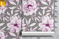 Modern nature pink flowers wallpaper.