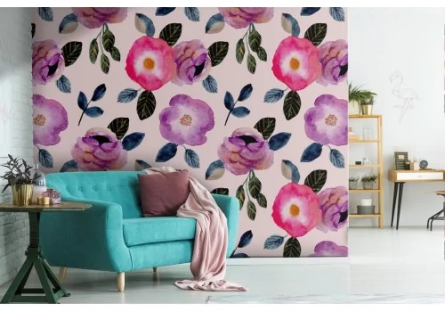 Modern nature pink flowers wallpaper.273