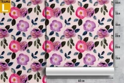 Modern nature pink flowers wallpaper.