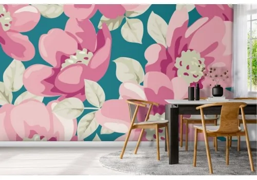 Modern nature pink flowers wallpaper.274