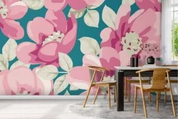 Carta da Parati fiori rosa natura moderna.