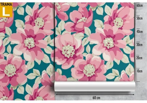 Carta da Parati fiori rosa natura moderna. 2