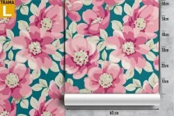 Carta da Parati fiori rosa natura moderna.