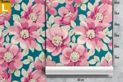 Modern nature pink flowers wallpaper.