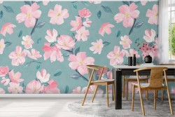 Carta da Parati fiori rosa natura moderna.