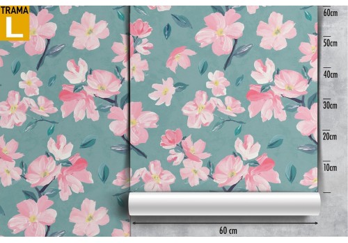 Carta da Parati fiori rosa natura moderna. 2