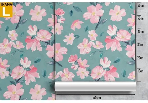 Modern nature pink flowers wallpaper. 2