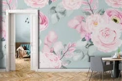 Carta da Parati fiori rosa natura moderna.