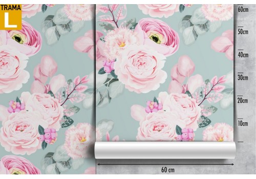 Modern nature pink flowers wallpaper. 2