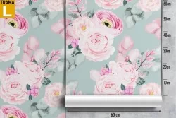 Modern nature pink flowers wallpaper.