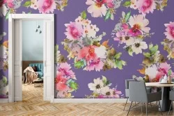 Carta da Parati fiori rosa natura moderna.