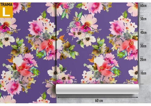 Modern nature pink flowers wallpaper. 2