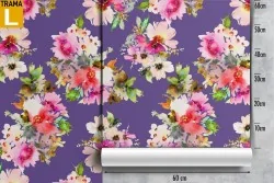 Modern nature pink flowers wallpaper.