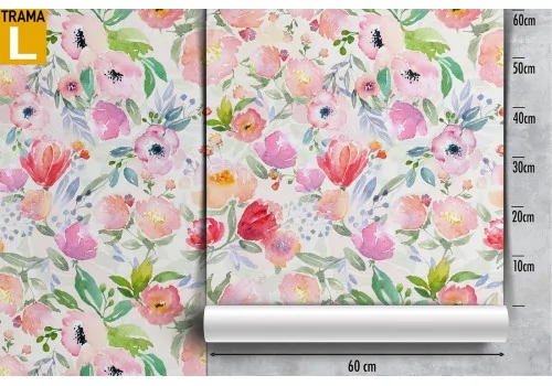 Modern nature pink flowers wallpaper. 2