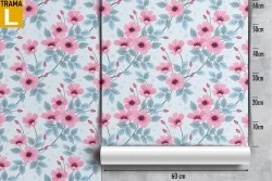 Carta da Parati fiori rosa natura pattern moderno.