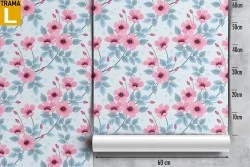 Pink flowers nature pattern modern wallpaper.