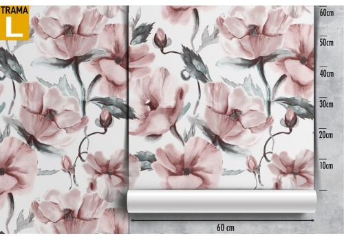 Carta da Parati fiori rosa natura pattern moderno. 2