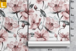 Pink flowers nature pattern modern wallpaper.