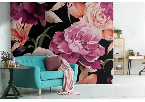 Pink flowers nature pattern modern wallpaper.281