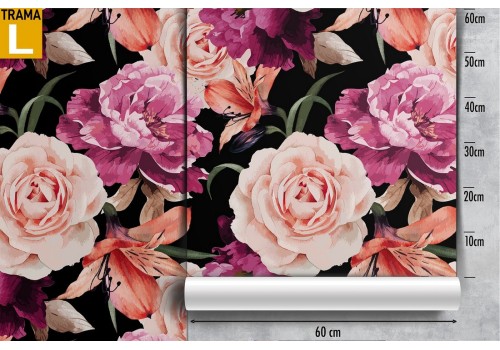 Carta da Parati fiori rosa natura pattern moderno. 2