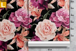 Pink flowers nature pattern modern wallpaper.