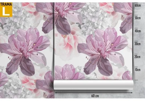 Pink flowers nature pattern modern wallpaper. 2