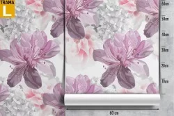 Pink flowers nature pattern modern wallpaper.