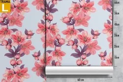 Pink flowers nature pattern modern wallpaper.