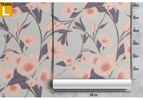 Pink flowers nature pattern modern wallpaper. 2
