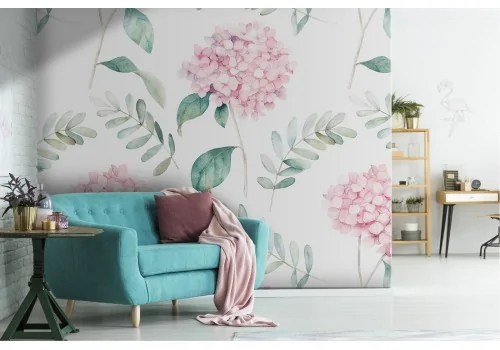 Pink flowers nature pattern vintage wallpaper.288