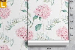 Carta da Parati fiori rosa natura pattern vintage.