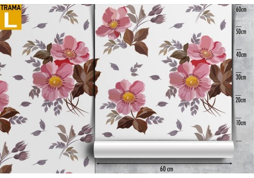 Pink flowers nature pattern vintage wallpaper. 2
